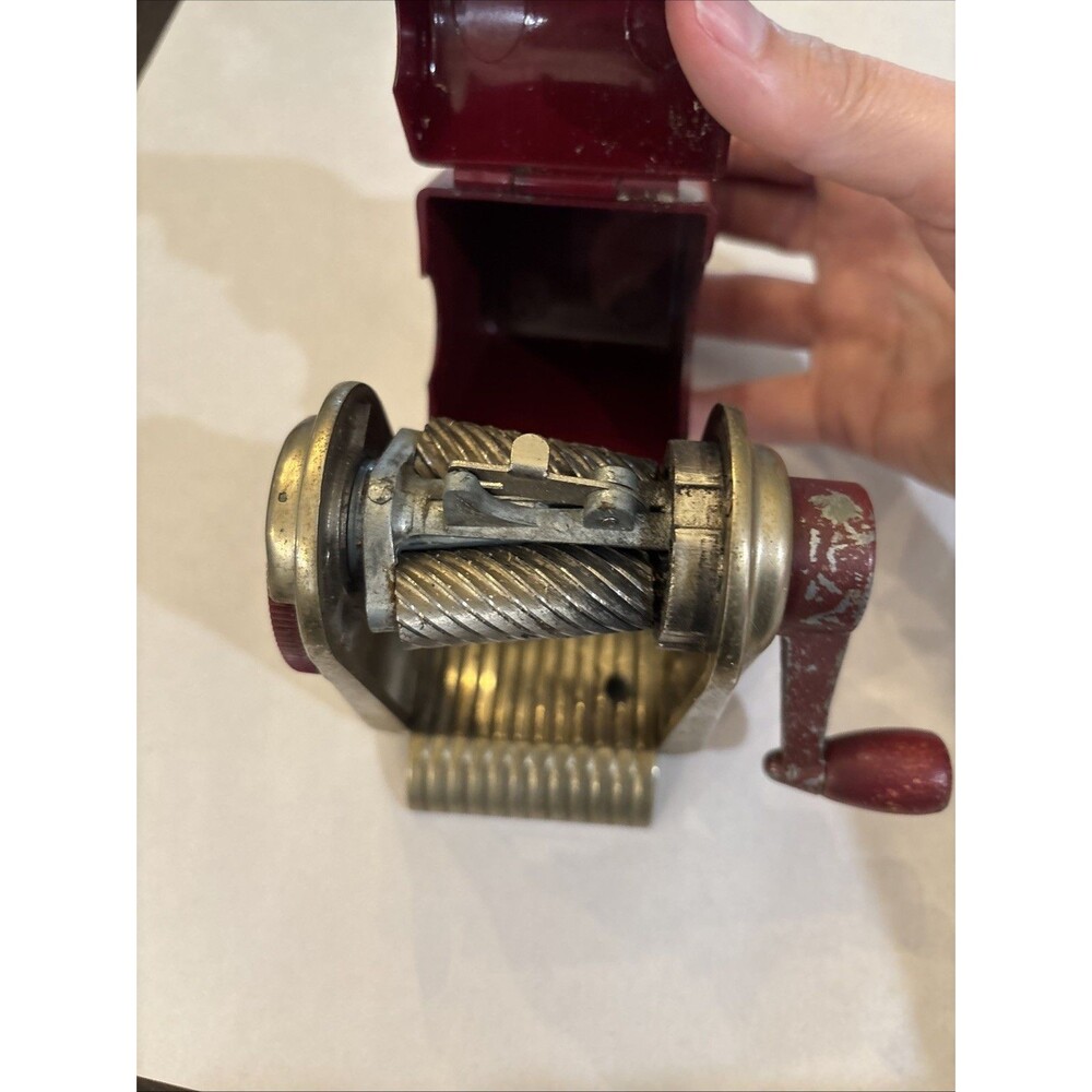 Antique Dexter RED Pencil Sharpener Automatic Pencil Sharpening Co Vintage WORKS - Picture 12 of 16